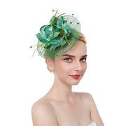 YTBHSHXZ， Diadema con plumas y pinzas for el pelo, de malla sólida, for cóctel, for mujer, con cinta for el pelo y horquillas.(GN)