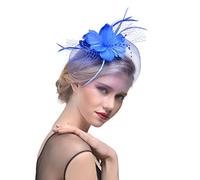YTBHSHXZ, Diadema de malla con flores for mujer, ideal for bodas, iglesias, cócteles, fiestas de té, sombreros de malla(Blue)