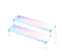 YTBHSHXZ, Estante de exhibición de acrílico de 2/3 Niveles, Estante de exhibición Colorido for perfumes, exhibición DIY(Colorful 2 Tier,30cm)