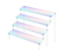 YTBHSHXZ, Estante de exhibición de acrílico de 2/3 Niveles, Estante de exhibición Colorido for perfumes, exhibición DIY(Colorful 4 Tier,20cm)