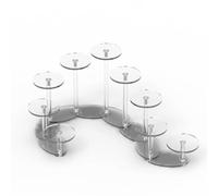 YTBHSHXZ, Estante de exhibición de Varios Niveles, Mesa Redonda, Estante de exhibición for esmaltes de uñas y cosméticos(Clear,6 Tier)