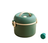 YTBHSHXZ fiambrera, Fiambreras Bento Redondas for Estudiantes, Aptas for Microondas, Ideales for Oficina, Fabricadas en Acero Inoxidable de Grado Alimenticio. Herméticas(Green)