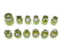 YTBHSHXZ, Juego de 12 moldes cortadores de frutas y verduras de acero inoxidable for repostería y decoración de alimentos.