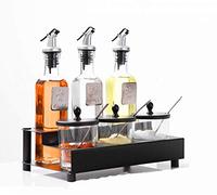 YTBHSHXZ Juego de 3 o 4 botellas aceite y vinagre, soporte metálico acero inoxidable, ideal for la cocina (juego piezas)(3 Piece Set)