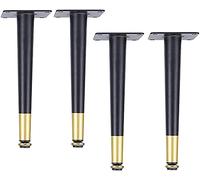 YTBHSHXZ Juego de 4 Patas metálicas cónicas for Muebles, Ajustables, Multicolor, 10,5 a 72, cm, con Tornillos(Black+Gold Straight,15.5cm)