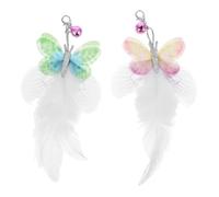 YTBHSHXZ Juguete para Gatos, 2 recambios de Plumas interactivas for Juguete con Forma Mariposa y Hierba gatera