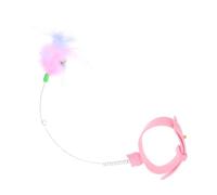 YTBHSHXZ Juguete para Gatos, Collar Ajustable for Gatos, Juguete Interactivo Tipo Palo for estimular la Actividad de Las Mascotas(Pink)