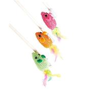 YTBHSHXZ Juguete para Gatos, Juguete for Gatos: Ratón de Cuerda con Varita, Paquete 3 Unidades, Color Aleatorio