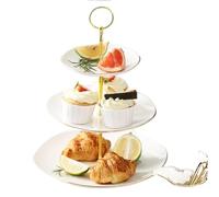 YTBHSHXZ, Mesa de Postre Desmontable de cerámica de Tres Capas Soporte de exhibición de Pasteles Multiusos for el hogar, Restaurante, Bandeja de Pastel de Hotel