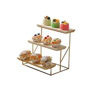 YTBHSHXZ, Mesa de postre escalonada de madera de 3 niveles, soporte de exhibición for pastel de boda, bandeja de servicio escalonada de pastelería multiusos, bandeja for pastel de decoración del hogar