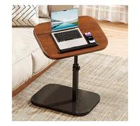 YTBHSHXZ mesita Auxiliar, Mesa Auxiliar giratoria de 360° Moderna for sofá - Diseño versátil en Negro y Nogal for Dormitorio u Oficina(Upgraded Model,Walnut)