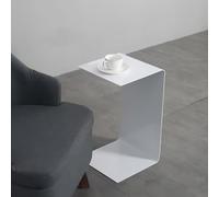 YTBHSHXZ mesita Auxiliar, Mesa Auxiliar portátil Moderna de Acero 5 mm Grosor, Ideal for el salón y Dormitorio(White)