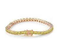 YTBHSHXZ， Mujeres Pulsera de Oro Corte Redondo D Color VVS1 Claridad Diamante Tenis Pulsera 925 Pulsera de Plata esterlina para Las Mujeres, 7.5 «.(5mm)