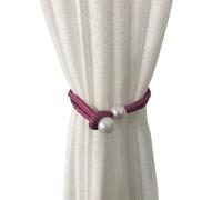 YTBHSHXZ Paquete de 2 alzapaños Ajustables Perlas for Cortinas, Elegantes y Decorativos(Purple)