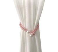 YTBHSHXZ Paquete de 2 alzapaños Ajustables Perlas for Cortinas, Elegantes y Decorativos(Roze)