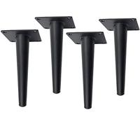 YTBHSHXZ Paquete de 4 Patas for Muebles Multicolor 10 a 50 cm, Rectas, oblicuas y cónicas(Black Straight Cone,15cm)