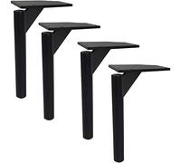 YTBHSHXZ Patas de Hierro for Muebles, Paquete 4, Multicolor, 15-23 cm(Black,15cm)