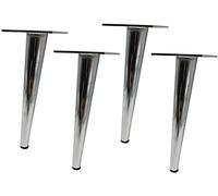 YTBHSHXZ Patas for Muebles, 4 Unidades, oblicuas y cónicas, Plateadas, 10-20 cm(15cm)