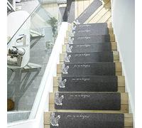YTBHSHXZ peldaños, Alfombra Antideslizante for Interiores, Ideal for escaleras, for niños, Ancianos y Mascotas(14,3PCS)