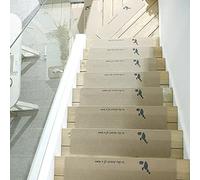 YTBHSHXZ peldaños, Alfombra Antideslizante for Interiores, Ideal for escaleras, for niños, Ancianos y Mascotas(6,3PCS)