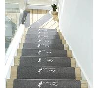 YTBHSHXZ peldaños, Alfombra Antideslizante for Interiores, Ideal for escaleras, for niños, Ancianos y Mascotas(15,3PCS)