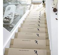 YTBHSHXZ peldaños, Alfombra Antideslizante for Interiores, Ideal for escaleras, for niños, Ancianos y Mascotas(12,5PCS)