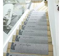 YTBHSHXZ peldaños, Alfombra Antideslizante for Interiores, Ideal for escaleras, for niños, Ancianos y Mascotas(13,3PCS)