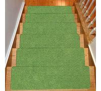 YTBHSHXZ peldaños, Alfombra autoadhesiva de 8 x 30 for escaleras, Ideal for la Seguridad niños, Ancianos y Mascotas(Green,5pcs)