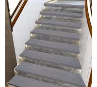 YTBHSHXZ peldaños, Alfombras Autoadhesivas for escaleras de Interior 8" x 30" for peldaños(Haze Grey,10pcs)