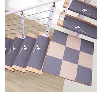 YTBHSHXZ peldaños, Juego de 10 Protectores alfombras for escaleras, Lavables, 8,3" x 21,7" + 1,6"(17)
