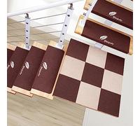 YTBHSHXZ peldaños, Juego de 10 Protectores alfombras for escaleras, Lavables, 8,3" x 21,7" + 1,6"(7)
