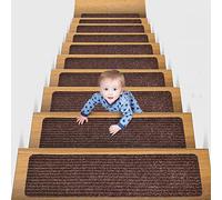 YTBHSHXZ peldaños, Juego de 15 alfombras Antideslizantes for escaleras, Lavables, Autoadhesivas y seguras, Ideales for niños, Ancianos Perros