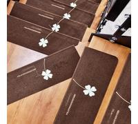 YTBHSHXZ peldaños, Juego de 15 alfombras Autoadhesivas for escaleras, Antideslizantes, for Interiores(Brown B,70 * 22 * 4.5cm)