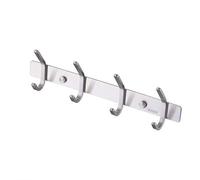 YTBHSHXZ percheros, Perchero de pared acero inoxidable con doble fila ganchos for ropa, sombreros, batas y toallas - 4