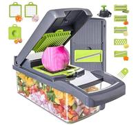 YTBHSHXZ, Picadora de verduras 13 en 1 con juego de picadora de especias, 7 cuchillas, cortador de verduras, cebolla y fruta, accesorios de cocina.