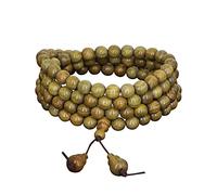 YTBHSHXZ Pulsera/collar de cuentas sándalo verde 8 mm con múltiples círculos, rosario Buda unisex 108 for oración y meditación