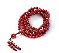 YTBHSHXZ Pulsera de cuentas cinabrio natural, 108 Buda 6 mm, rosario unisex for parejas, amuleto la buena suerte