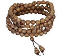YTBHSHXZ Pulsera de cuentas multicapa madera wengué 8 mm, collar rosario Buda 108, mala, oración, meditación y yoga for hombres mujeres