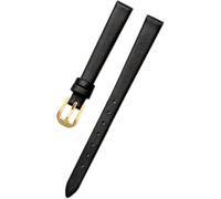 YTBHSHXZ Pulsera de cuero for reloj 6 mm a 18, tamaño pequeño, repuesto for mujer, accesorios(Black Gold,6mm)