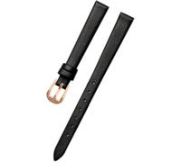 YTBHSHXZ Pulsera de cuero for reloj 6 mm a 18, tamaño pequeño, repuesto for mujer, accesorios(Black Rose Gold,14mm)