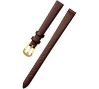 YTBHSHXZ Pulsera de cuero for reloj 6 mm a 18, tamaño pequeño, repuesto for mujer, accesorios(Brown Gold,14mm)