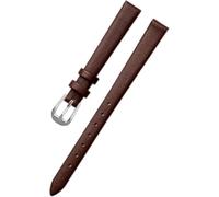YTBHSHXZ Pulsera de cuero for reloj 6 mm a 18, tamaño pequeño, repuesto for mujer, accesorios(Brown Silver,8mm)