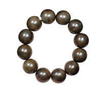 YTBHSHXZ Pulsera elástica de cuentas madera agar Kalimantan 20 mm, con un solo círculo y finas Buda. Ideal for yoga meditación