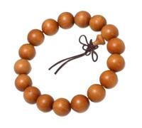 YTBHSHXZ Pulsera india auténtica de sándalo antiguo, pulsera cuentas Buda un solo círculo for hombres y mujeres, 15 mm