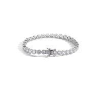 YTBHSHXZ, Pulseras de Tenis de 4 mm for Mujer Pulsera de Tenis de Diamantes sintéticos clásica chapada en Oro de 18 Quilates Pulseras de circonita cúbica de Corte Redondo for Mujer Joyería Nupcial