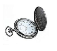 YTBHSHXZ Reloj de Bolsillo y Cadena, Reloj de Bolsillo clásico con Cadena Colgante de Superficie Lisa Steampunk Retro Vintage for Hombre(Black)