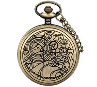 YTBHSHXZ Reloj de Bolsillo y Cadena, Reloj de Bolsillo de Cuarzo Vintage Grande, Colgante, Collar, Reloj de Bolsillo, Hombre, día de San Valentín(Cyan)