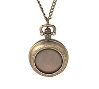 YTBHSHXZ Reloj de Bolsillo y Cadena, Reloj de Bolsillo Retro clásico de tamaño Mediano Patrón de Superficie Trasera abatible Simple y Generoso con Collar