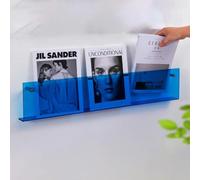 YTBHSHXZ, Revistero acrílico de Oficina Largo - Soporte de Pared for periódicos, Libros y revistas(Blue,80cm(31 1/2"))