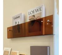 YTBHSHXZ, Revistero acrílico de Oficina Largo - Soporte de Pared for periódicos, Libros y revistas(Brown,100cm(39 3/8"))